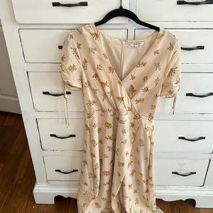Madewell Magdalena Wrap-Effect Floral Print 100% Silk Field Bouquet Maxi Dress